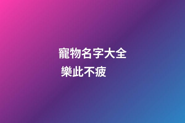 寵物名字大全 樂此不疲